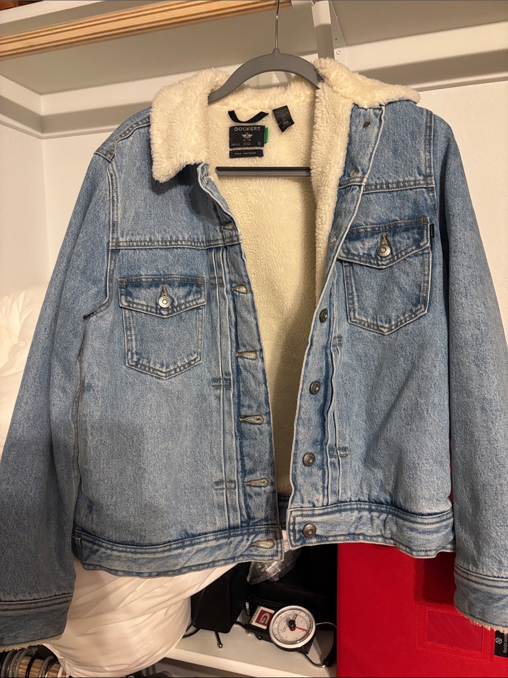 Dockers Light Blue Denim Jacket with Cream Sherpa Lining